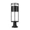 Z-Lite Luca Outdoor Pier Mounted Fixture, 1-Light, 7.25 In.W x 23.75 In.H, Black/Etched 517PHM-553PM-BK-LED - alternate 8